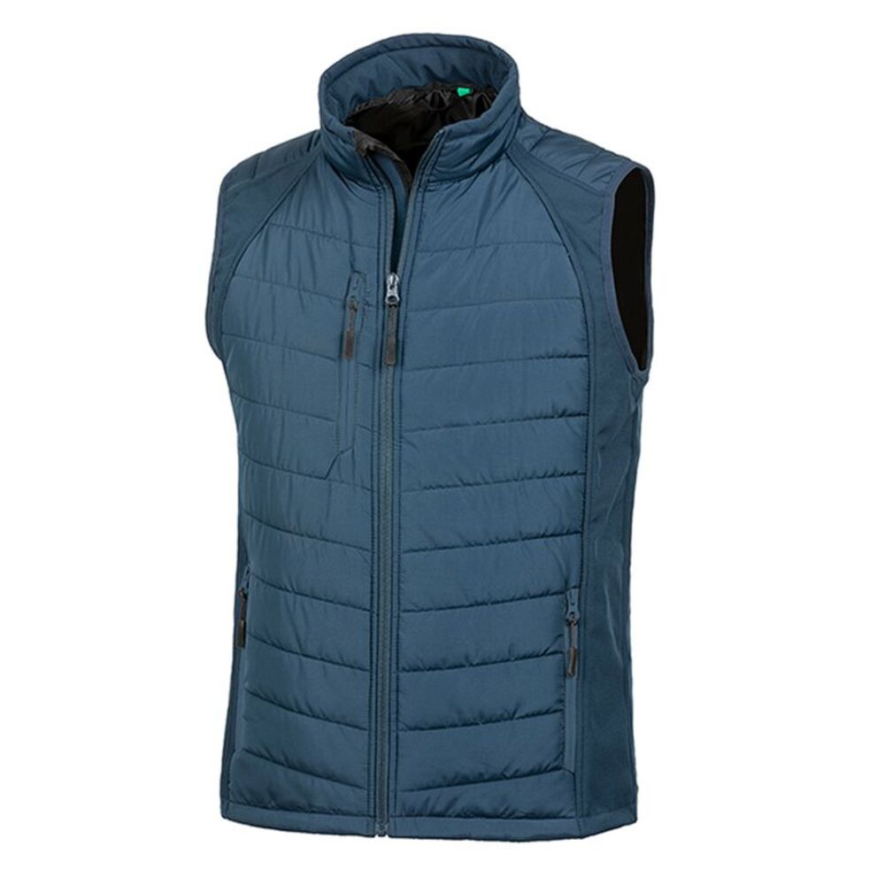 Result Mens Black Compass Padded Soft Shell Gilet / Navy/Navy